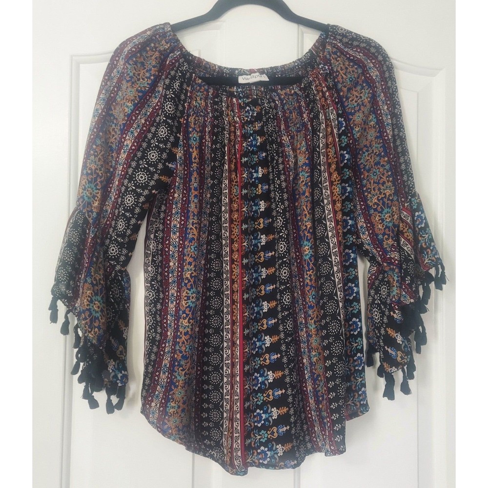 Westport Women's Blouse Flare Sleeves Size M